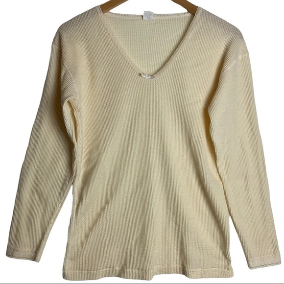 Vintage Fruit Of The Loom Waffle Knit Thermal Shirt Size Large - Picture 2 of 7